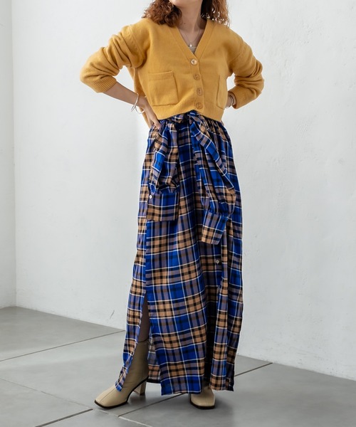 mystic（ミスティック）の「ポケットショートカーディガン（カーディガン/ボレロ・レディース・チャコールグレー/パープル/オフホワイト/イエロー/ラベンダー・FREE）」の6枚目の写真