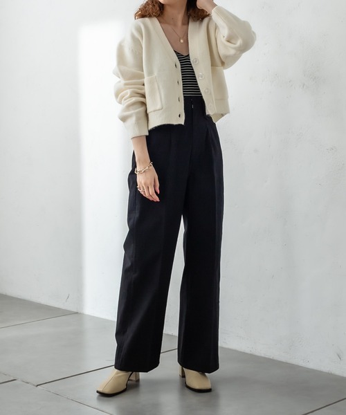 mystic（ミスティック）の「ポケットショートカーディガン（カーディガン/ボレロ・レディース・チャコールグレー/パープル/オフホワイト/イエロー/ラベンダー・FREE）」の12枚目の写真