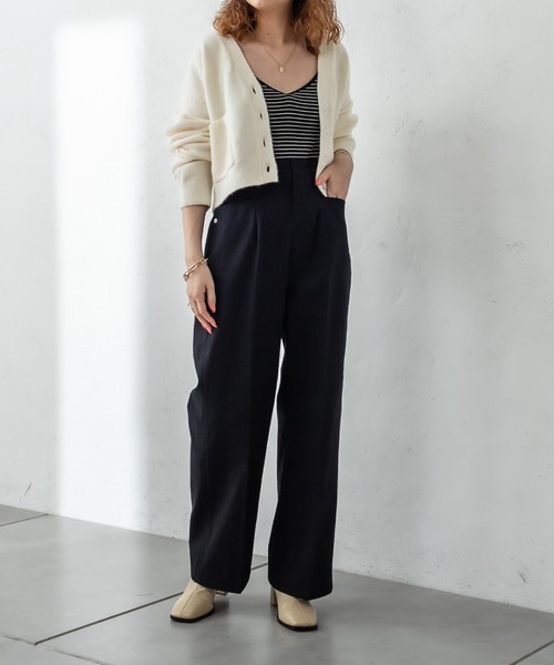 mystic（ミスティック）の「ポケットショートカーディガン（カーディガン/ボレロ・レディース・チャコールグレー/パープル/オフホワイト/イエロー/ラベンダー・FREE）」の13枚目の写真