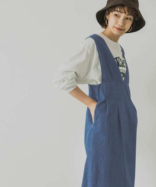 URBAN RESEARCH（アーバンリサーチ）の「ライトデニムジャンパースカート（ワンピース・レディース・インディゴブルー/ブルー・FREE）」の14枚目の写真
