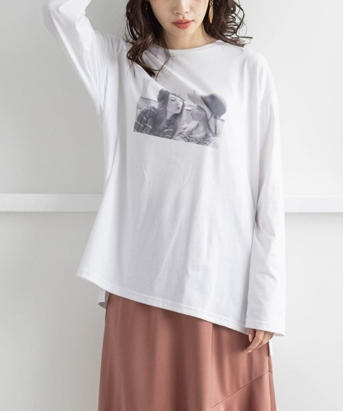 セール】転写プリントロングTシャツ≪2021AW新作≫(Tシャツ