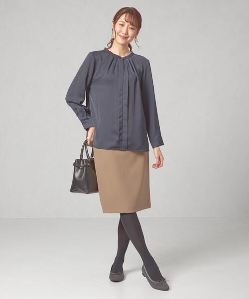 closet story(クローゼットストーリー)の「<closet story(クローゼットストーリー)>ダブルクロス タイトスカート -ウォッシャブル-(スカート・レディース・ナチュラル/ネイビー/ベージュ・S/M/L)」の11枚目の写真