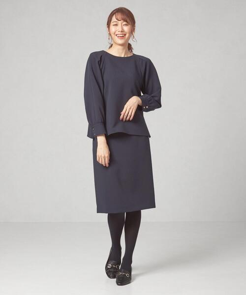 closet story(クローゼットストーリー)の「<closet story(クローゼットストーリー)>ダブルクロス タイトスカート -ウォッシャブル-(スカート・レディース・ナチュラル/ネイビー/ベージュ・S/M/L)」の14枚目の写真