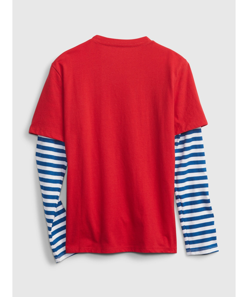 GAP（ギャップ）の「スヌーピー 2イン1 Tシャツ (キッズ)（Tシャツ/カットソー・キッズ・レッド/ヘザーグレー/ダークブルー/オフホワイト・S/L/M/XL/XXL）」の7枚目の写真
