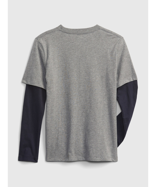 GAP（ギャップ）の「スヌーピー 2イン1 Tシャツ (キッズ)（Tシャツ/カットソー・キッズ・レッド/ヘザーグレー/ダークブルー/オフホワイト・S/L/M/XL/XXL）」の12枚目の写真