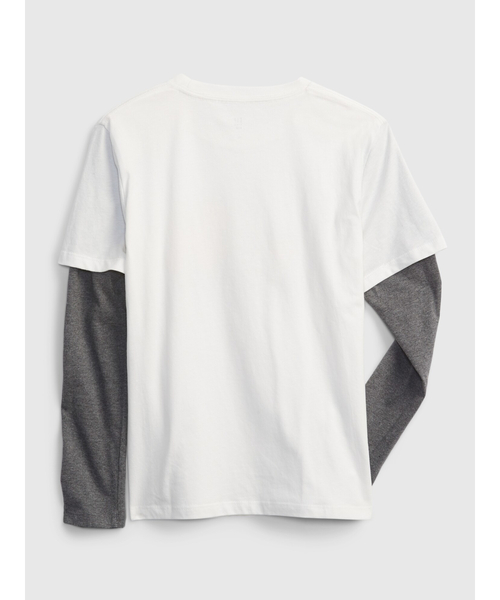 GAP（ギャップ）の「スヌーピー 2イン1 Tシャツ (キッズ)（Tシャツ/カットソー・キッズ・レッド/ヘザーグレー/ダークブルー/オフホワイト・S/L/M/XL/XXL）」の9枚目の写真