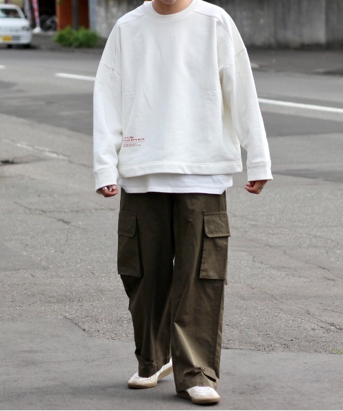 y/m by れぽすけ(イムバイレポスケ)の「クルーネックステッチスウェット(スウェット・メンズ・ブラック/ホワイト・LARGE/MEDIUM)」の16枚目の写真