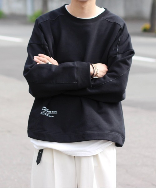 y/m by れぽすけ(イムバイレポスケ)の「クルーネックステッチスウェット(スウェット・メンズ・ブラック/ホワイト・LARGE/MEDIUM)」の19枚目の写真
