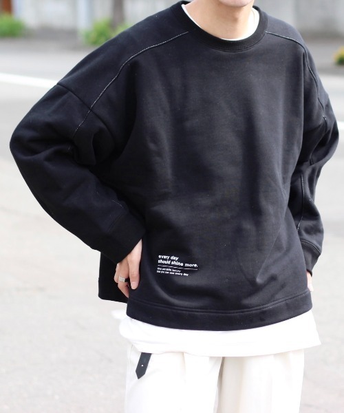 y/m by れぽすけ(イムバイレポスケ)の「クルーネックステッチスウェット(スウェット・メンズ・ブラック/ホワイト・LARGE/MEDIUM)」の20枚目の写真