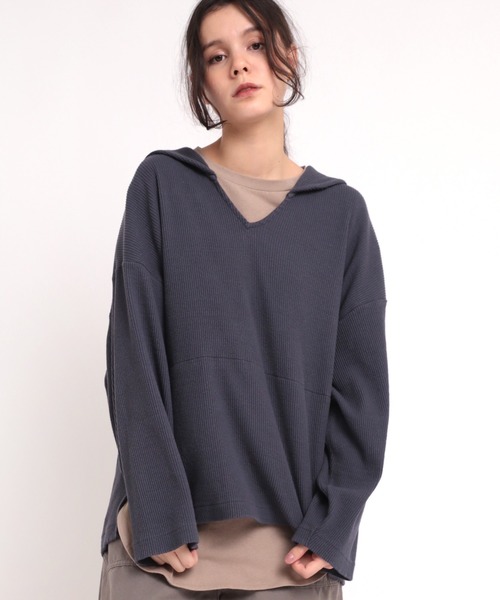 RNA-N（アールエヌエーエヌ）の「M1760 針抜きセーラープルオーバー（Tシャツ/カットソー・レディース・ダークネイビー/キャメル/オフホワイト・MEDIUM）」の3枚目の写真