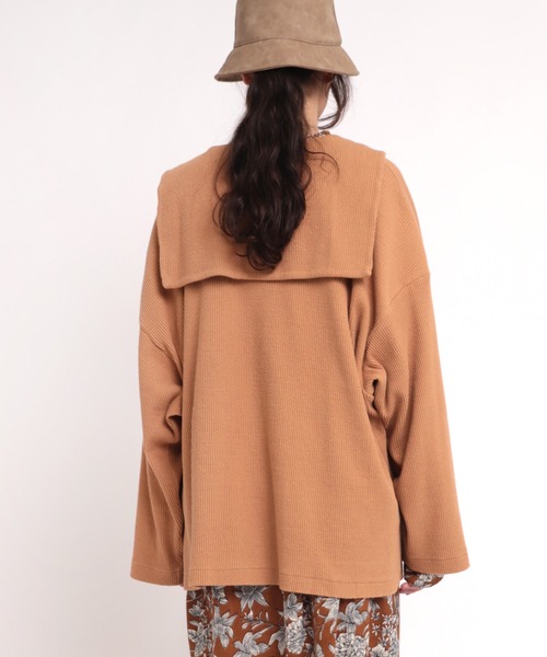 RNA-N（アールエヌエーエヌ）の「M1760 針抜きセーラープルオーバー（Tシャツ/カットソー・レディース・ダークネイビー/キャメル/オフホワイト・MEDIUM）」の12枚目の写真