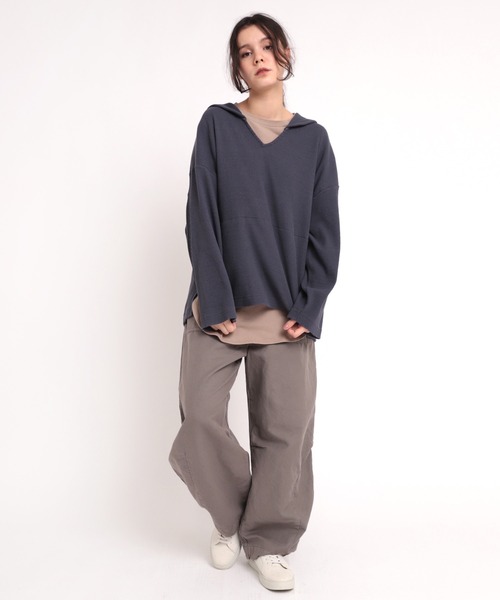 RNA-N（アールエヌエーエヌ）の「M1760 針抜きセーラープルオーバー（Tシャツ/カットソー・レディース・ダークネイビー/キャメル/オフホワイト・MEDIUM）」の8枚目の写真