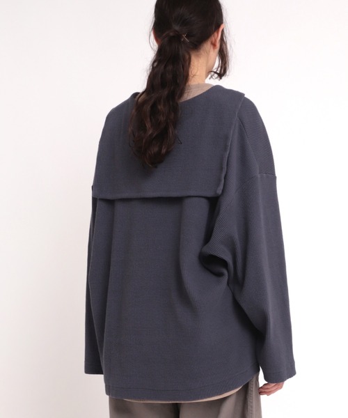 RNA-N（アールエヌエーエヌ）の「M1760 針抜きセーラープルオーバー（Tシャツ/カットソー・レディース・ダークネイビー/キャメル/オフホワイト・MEDIUM）」の7枚目の写真