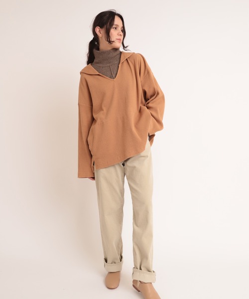 RNA-N(アールエヌエーエヌ)の「M1760 針抜きセーラープルオーバー(Tシャツ/カットソー・レディース・ダークネイビー/キャメル/オフホワイト・MEDIUM)」の18枚目の写真