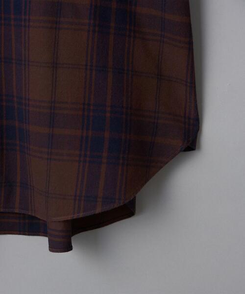 5525Gallery（ゴーゴーニーゴーギャラリー）の「【別注】 ＜5525gallery（5525ギャラリー）＞ NEL CHECK/シャツ（シャツ/ブラウス・メンズ・ブラウン/ダークグリーン・M/L）」の7枚目の写真