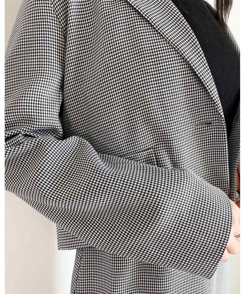 MLI'A（エムリア）の「ショートテーラードビッグジャケット／千鳥格子柄あり(セットアップ対応)（テーラードジャケット・レディース・ホワイト系5/モカ/ブラウン系9/ブラック・M）」の13枚目の写真