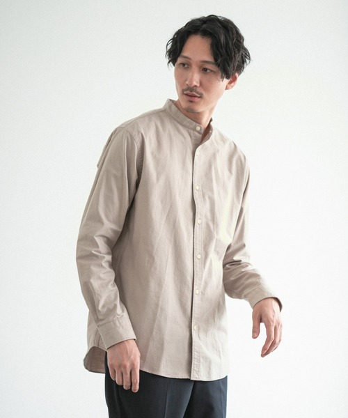 GLOBAL WORK（グローバルワーク）の「オックスフォードバンドカラーシャツ/952744（シャツ/ブラウス・メンズ・ホワイト/その他3/ホワイト系その他/ベージュ系その他3/ダークブルー/グリーン系その他3・SMALL/MEDIUM/LARGE/X-LARGE）」の3枚目の写真