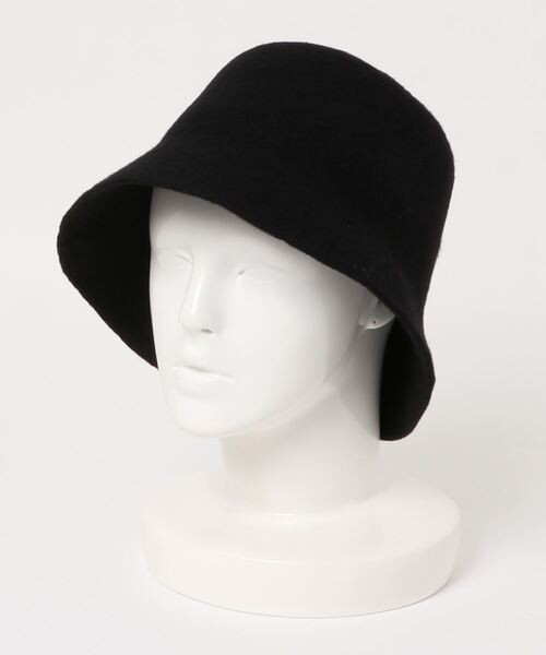 DouDou(ドゥドゥ)の「ウールバケットハット(ハット・レディース・ブラック/グレイッシュベージュ・FREE)」の2枚目の写真