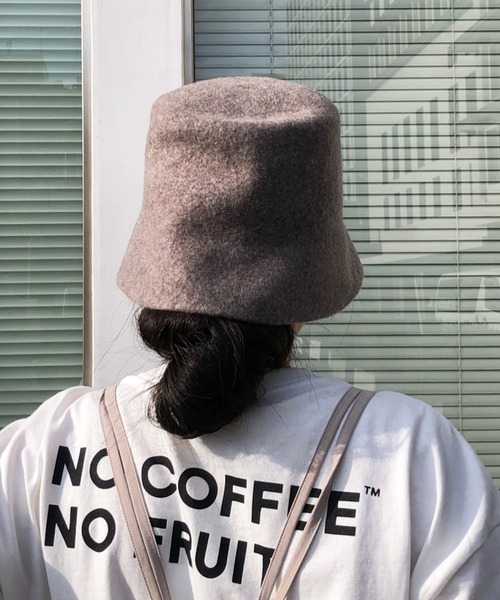 DouDou(ドゥドゥ)の「ウールバケットハット(ハット・レディース・ブラック/グレイッシュベージュ・FREE)」の3枚目の写真