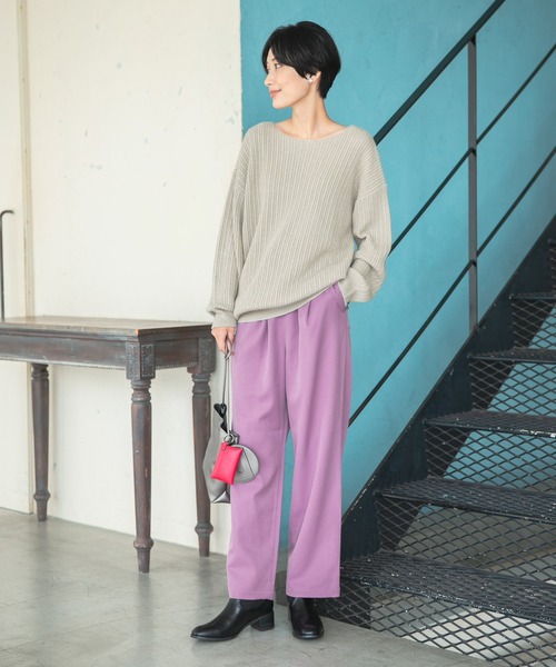 LEPSIM(レプシィム)の「なめらかタッチドレープニット 957808(ニット/セーター・レディース・ブルーグリーン/ブラック/モカ/グレイッシュベージュ・FREE)」の10枚目の写真
