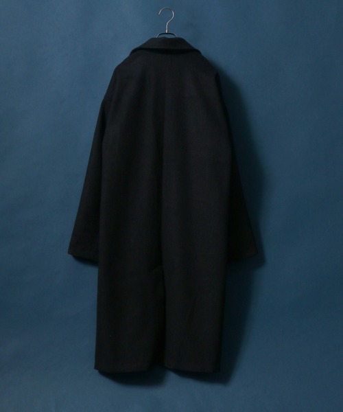 ANPAS（アンパス）の「Stretch Melton Oversize Long Chester Coat/ストレッチメルトン オーバーサイズ 比翼仕立て ロングチェスターコート（チェスターコート・メンズ・ブラック/モカ/グレイッシュベージュ・M/L）」の13枚目の写真