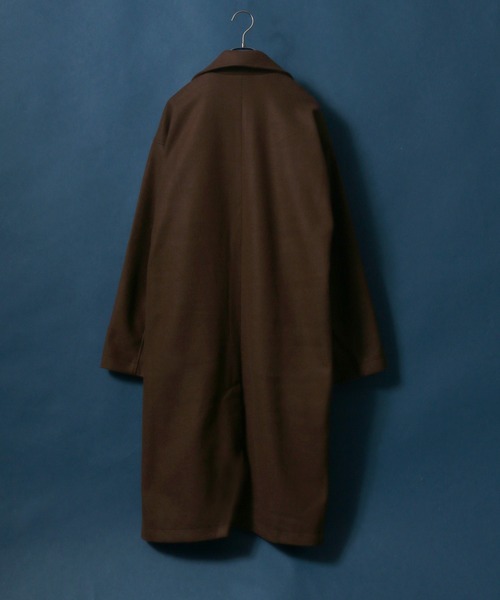 ANPAS（アンパス）の「Stretch Melton Oversize Long Chester Coat/ストレッチメルトン オーバーサイズ 比翼仕立て ロングチェスターコート（チェスターコート・メンズ・ブラック/モカ/グレイッシュベージュ・M/L）」の14枚目の写真