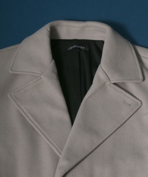ANPAS（アンパス）の「Stretch Melton Oversize Long Chester Coat/ストレッチメルトン オーバーサイズ 比翼仕立て ロングチェスターコート（チェスターコート・メンズ・ブラック/モカ/グレイッシュベージュ・M/L）」の16枚目の写真