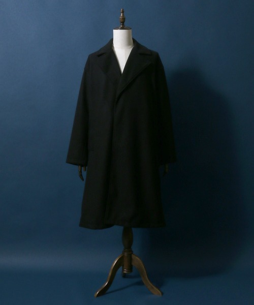 ANPAS（アンパス）の「Stretch Melton Oversize Long Chester Coat/ストレッチメルトン オーバーサイズ 比翼仕立て ロングチェスターコート（チェスターコート・メンズ・ブラック/モカ/グレイッシュベージュ・M/L）」の22枚目の写真