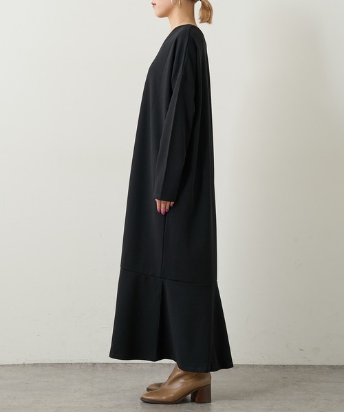 Omekashi(オメカシ)の「Onf(オンフ) カットジョーゼットペプラムドレス(ワンピース・レディース・ブラック/ブラウン・38/36)」の15枚目の写真