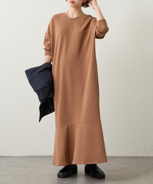 Omekashi(オメカシ)の「Onf(オンフ) カットジョーゼットペプラムドレス(ワンピース・レディース・ブラック/ブラウン・38/36)」の16枚目の写真