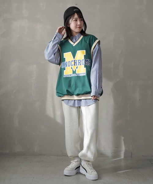 SPINNS（スピンズ）の「【ゆったりシルエット】カラースウェットパンツ（スウェットパンツ・レディース・ブラック/オフホワイト/ホワイト/ダークグリーン/オートミール・M/L）」の7枚目の写真