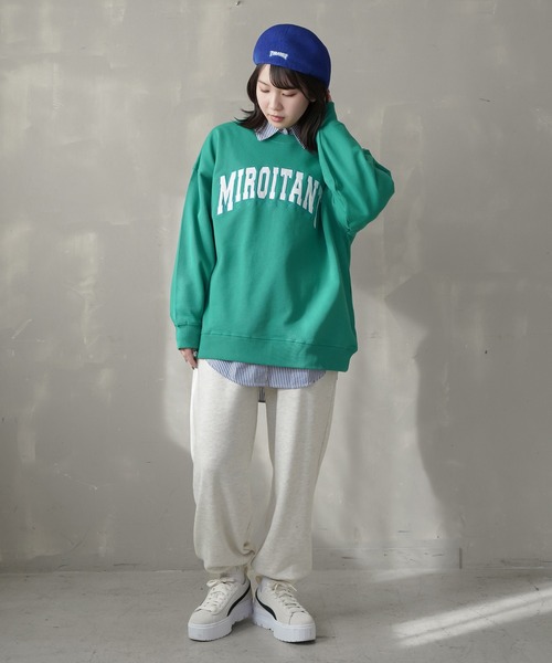 SPINNS（スピンズ）の「【ゆったりシルエット】カラースウェットパンツ（スウェットパンツ・レディース・ブラック/オフホワイト/ホワイト/ダークグリーン/オートミール・M/L）」の8枚目の写真