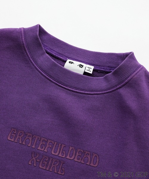 X-girl(エックスガール)の「X-girl × GRATEFUL DEAD PIGMENT DYED CREW SWEAT TOP(スウェット・レディース・パープル/チャコール/オレンジ・XL/M/S/L)」の12枚目の写真