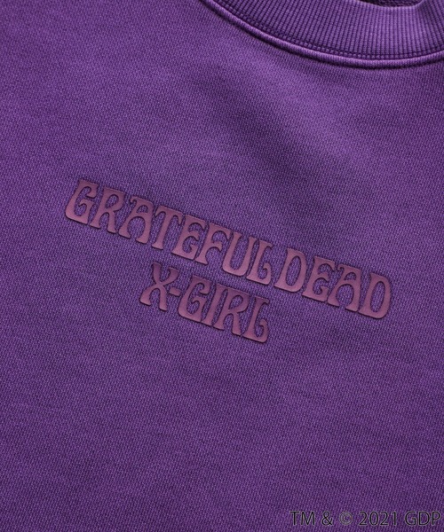 X-girl(エックスガール)の「X-girl × GRATEFUL DEAD PIGMENT DYED CREW SWEAT TOP(スウェット・レディース・パープル/チャコール/オレンジ・XL/M/S/L)」の10枚目の写真