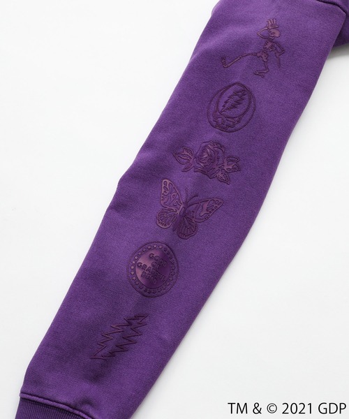 X-girl(エックスガール)の「X-girl × GRATEFUL DEAD PIGMENT DYED CREW SWEAT TOP(スウェット・レディース・パープル/チャコール/オレンジ・XL/M/S/L)」の15枚目の写真