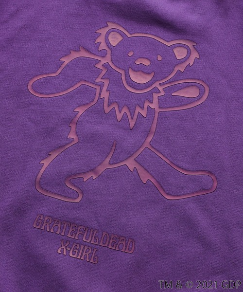 X-girl(エックスガール)の「X-girl × GRATEFUL DEAD PIGMENT DYED CREW SWEAT TOP(スウェット・レディース・パープル/チャコール/オレンジ・XL/M/S/L)」の5枚目の写真
