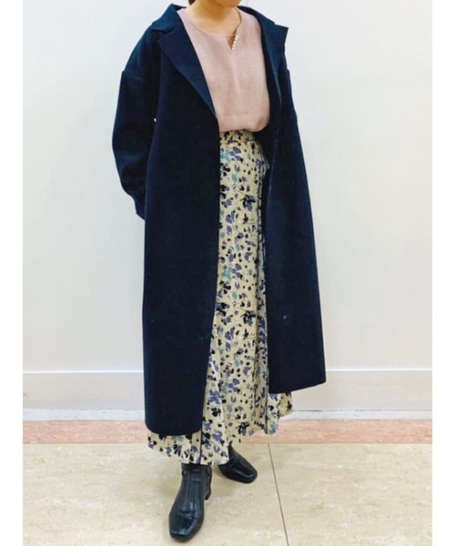 Te chichi TERRASSE（テチチテラス）の「ベルト付チェスターコート（チェスターコート・レディース・グリーン/ネイビー/ベージュ・ﾌﾘ-）」の3枚目の写真