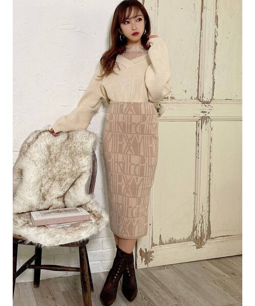 RESEXXY（リゼクシー）の「ランダムパターンニットスカート（スカート・レディース・ブラック/ブラウン/ベージュ・FREE）」の10枚目の写真