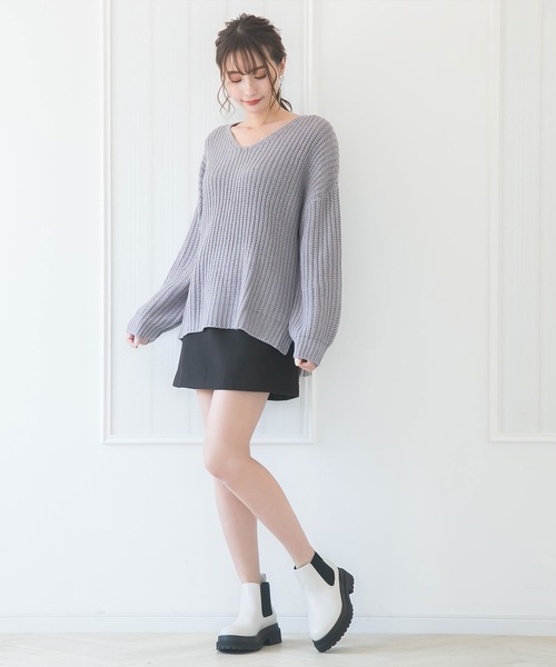 Newlyme（ニューリーミー）の「5cmヒールサイドゴアショートブーツ（ブーツ・レディース・ホワイト/ブラック/クリアブラック・23cm/23.5cm/24cm/24.5cm）」の16枚目の写真