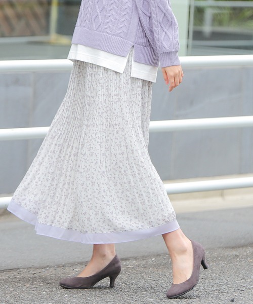 Honeys（ハニーズ）の「配色プリーツスカート（スカート・レディース・ブラック系その他/ベージュ系その他/ブルー系その他/ブルー系その他2・LL/S/M/L）」の3枚目の写真