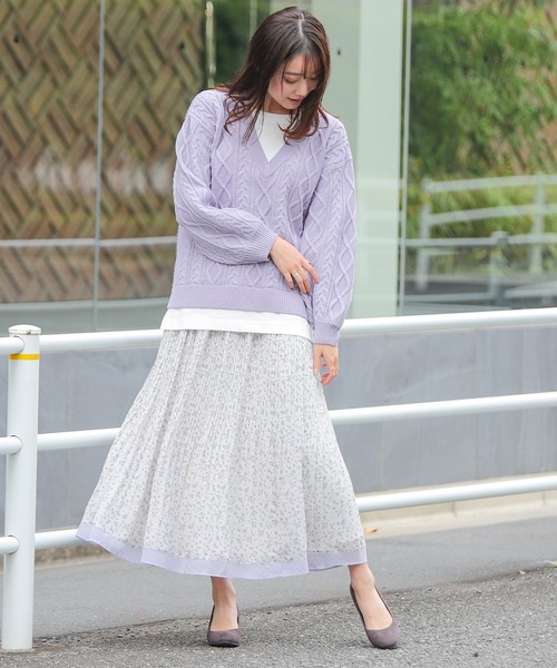 Honeys（ハニーズ）の「配色プリーツスカート（スカート・レディース・ブラック系その他/ベージュ系その他/ブルー系その他/ブルー系その他2・LL/S/M/L）」の13枚目の写真