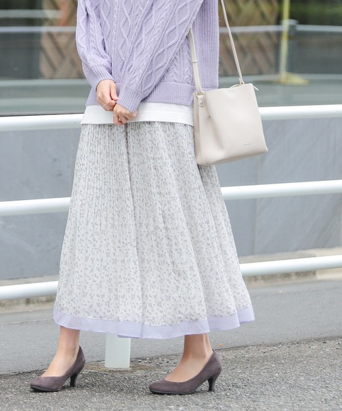 Honeys（ハニーズ）の「配色プリーツスカート（スカート・レディース・ブラック系その他/ベージュ系その他/ブルー系その他/ブルー系その他2・LL/S/M/L）」の14枚目の写真