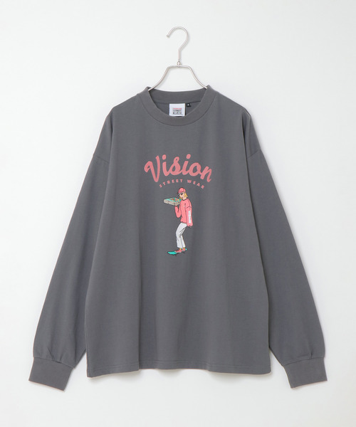 VISION STREET WEAR（ヴィジョンストリートウェア）の「VISION STREET WEAR　ビジョンストリートウエア　ガールプリントロンT（Tシャツ/カットソー・メンズ・チャコールグレー/スカイブルー/オフホワイト・M/L）」の16枚目の写真