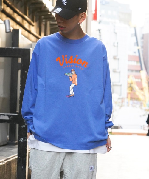 VISION STREET WEAR（ヴィジョンストリートウェア）の「VISION STREET WEAR　ビジョンストリートウエア　ガールプリントロンT（Tシャツ/カットソー・メンズ・チャコールグレー/スカイブルー/オフホワイト・M/L）」の22枚目の写真