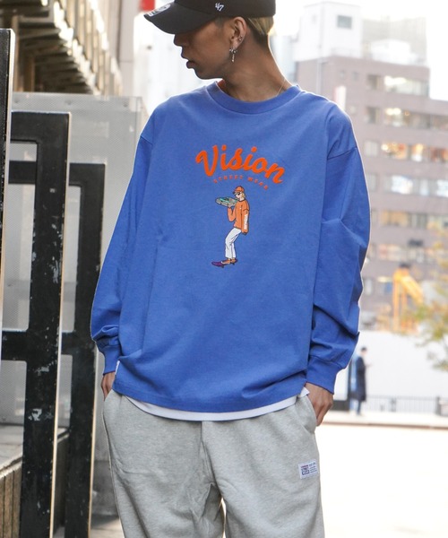 VISION STREET WEAR（ヴィジョンストリートウェア）の「VISION STREET WEAR　ビジョンストリートウエア　ガールプリントロンT（Tシャツ/カットソー・メンズ・チャコールグレー/スカイブルー/オフホワイト・M/L）」の20枚目の写真