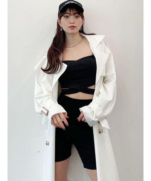 GYDA（ジェイダ）の「ハーフテレコレギンス（レギンス/スパッツ・レディース・ブラック/アイボリー・SMALL）」の17枚目の写真