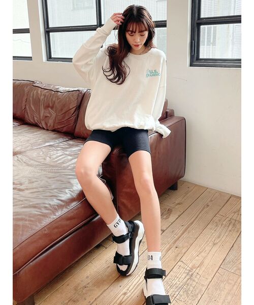 GYDA（ジェイダ）の「ハーフテレコレギンス（レギンス/スパッツ・レディース・ブラック/アイボリー・SMALL）」の22枚目の写真