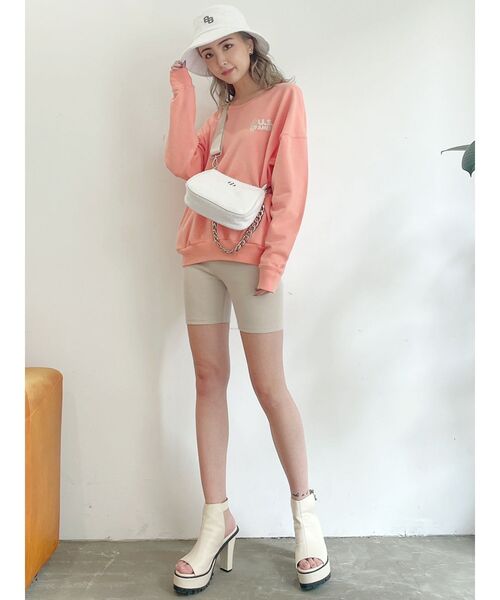 GYDA（ジェイダ）の「ハーフテレコレギンス（レギンス/スパッツ・レディース・ブラック/アイボリー・SMALL）」の8枚目の写真