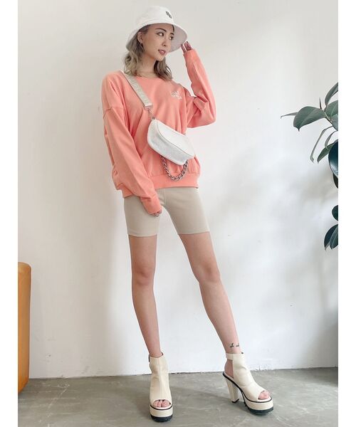 GYDA（ジェイダ）の「ハーフテレコレギンス（レギンス/スパッツ・レディース・ブラック/アイボリー・SMALL）」の14枚目の写真