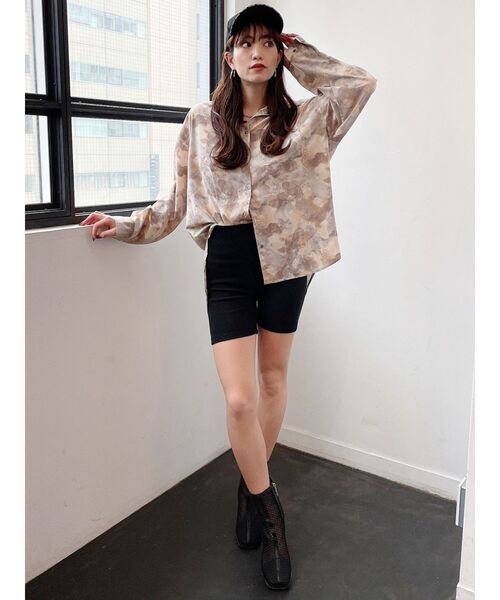 GYDA（ジェイダ）の「ハーフテレコレギンス（レギンス/スパッツ・レディース・ブラック/アイボリー・SMALL）」の19枚目の写真